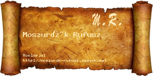 Moszurák Rufusz névjegykártya